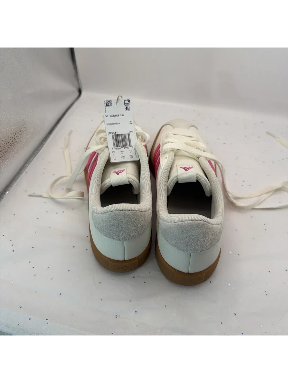 adidas VL Court 3.0 Women Size 11  JP5347 Pink White Gum New Box Damaged